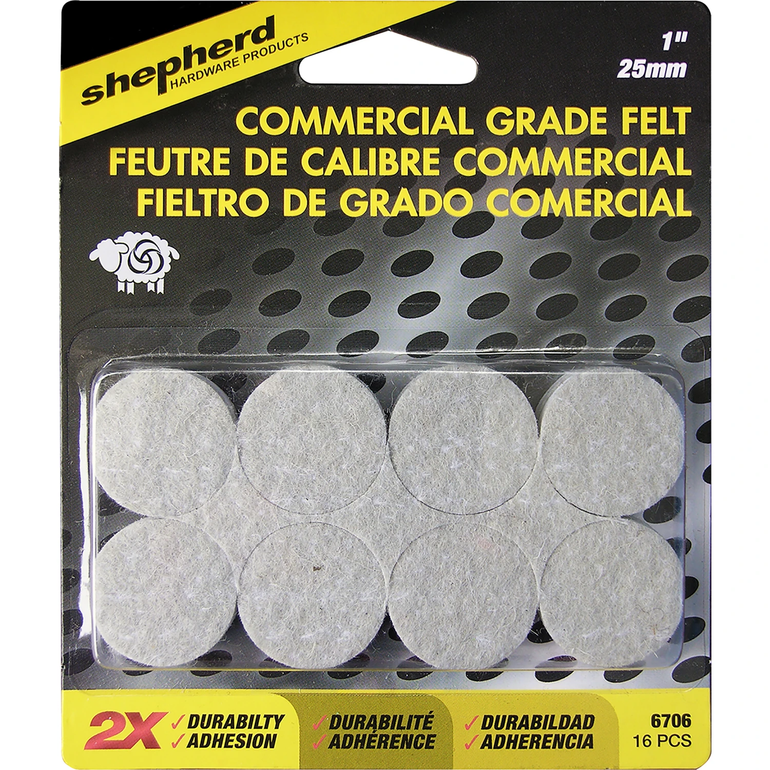 Shepherd Hardware 6706 Protective Pad, Felt, Beige, 1 in Dia