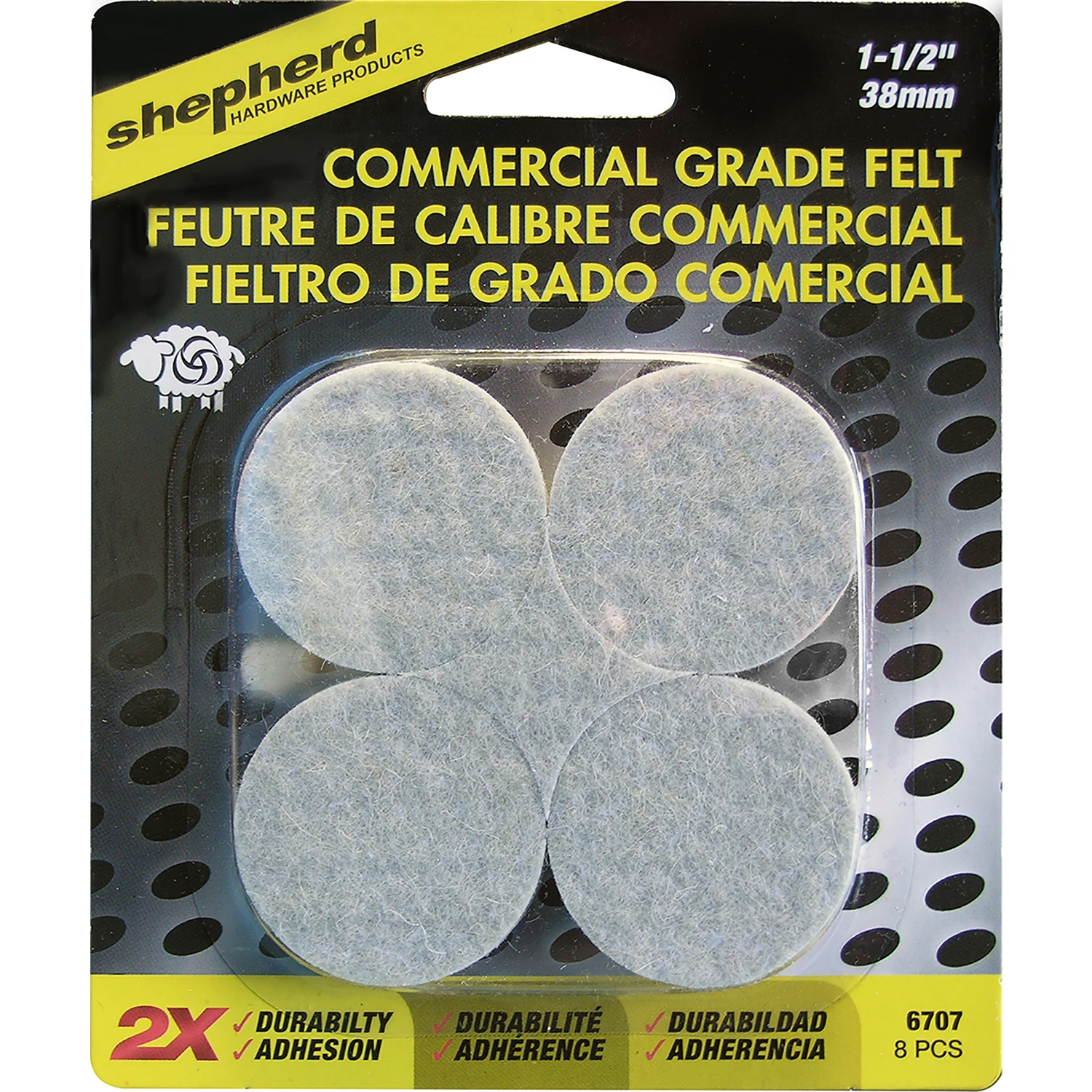 Shepherd Hardware 6707 Protective Pad, Felt, Beige, 1-1/2 in Dia, Round