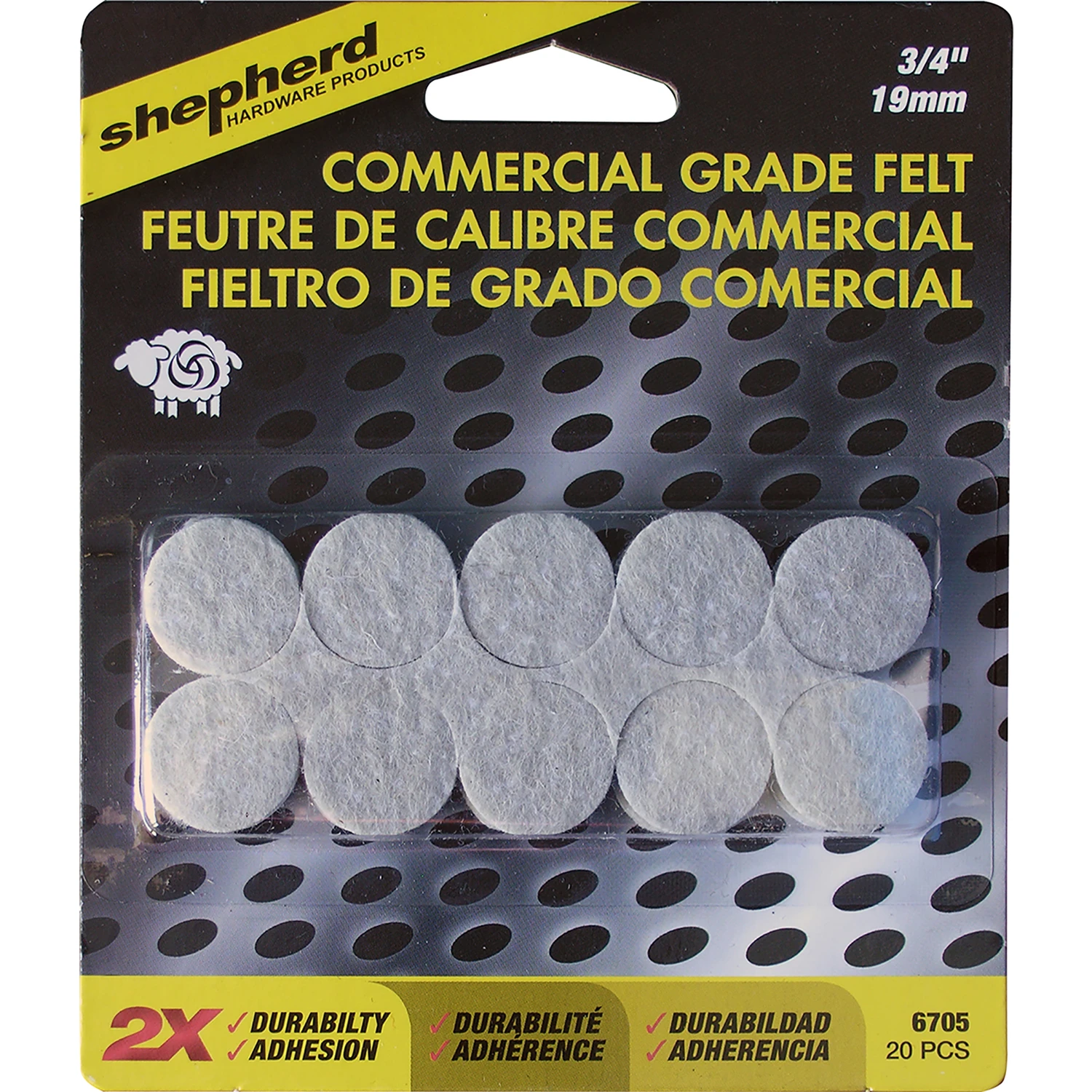 Shepherd Hardware 6705 Protective Pad, Felt, Beige, 3/4 in Dia, Round
