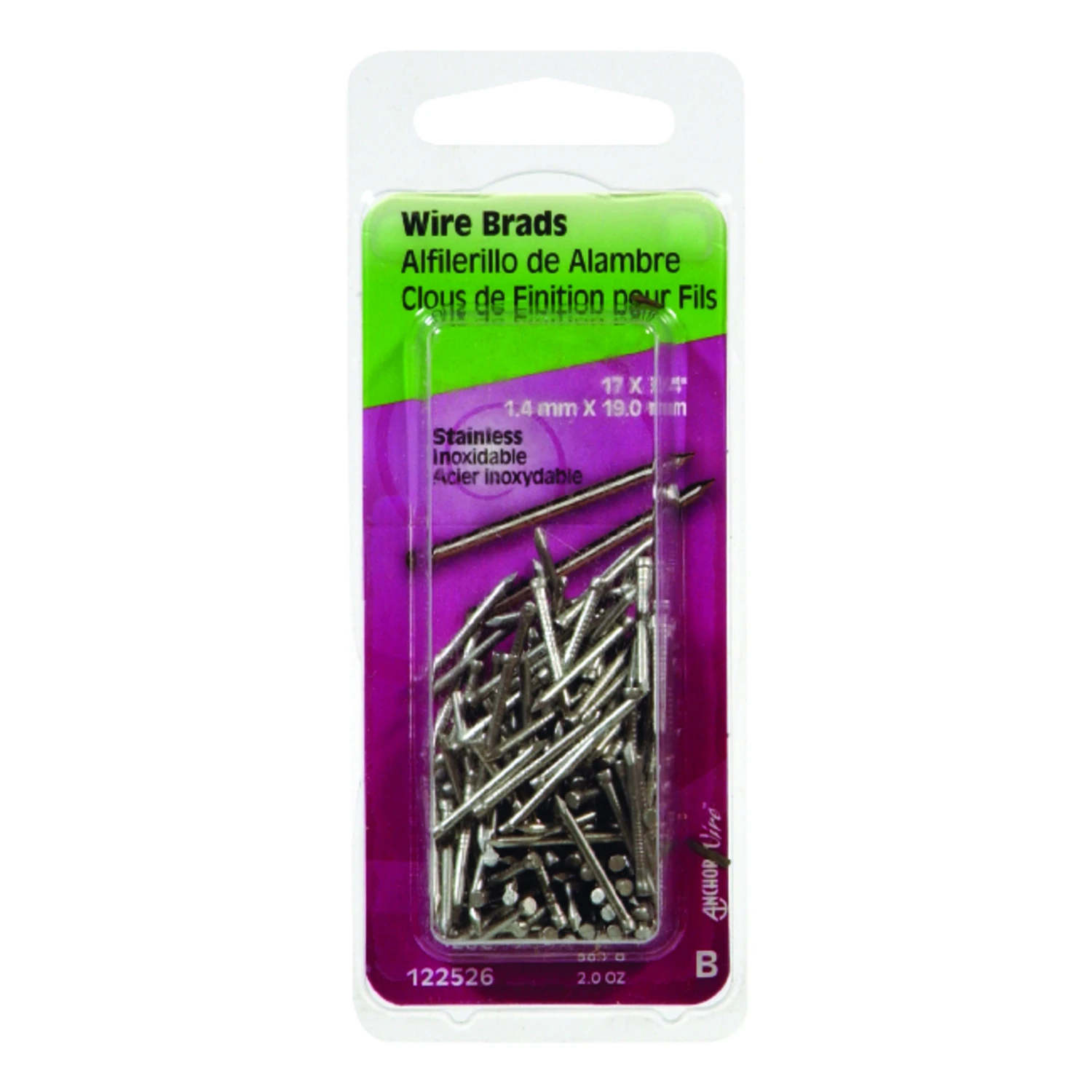 3/4-In. x 17 Stainless Steel Brads, 2 oz.