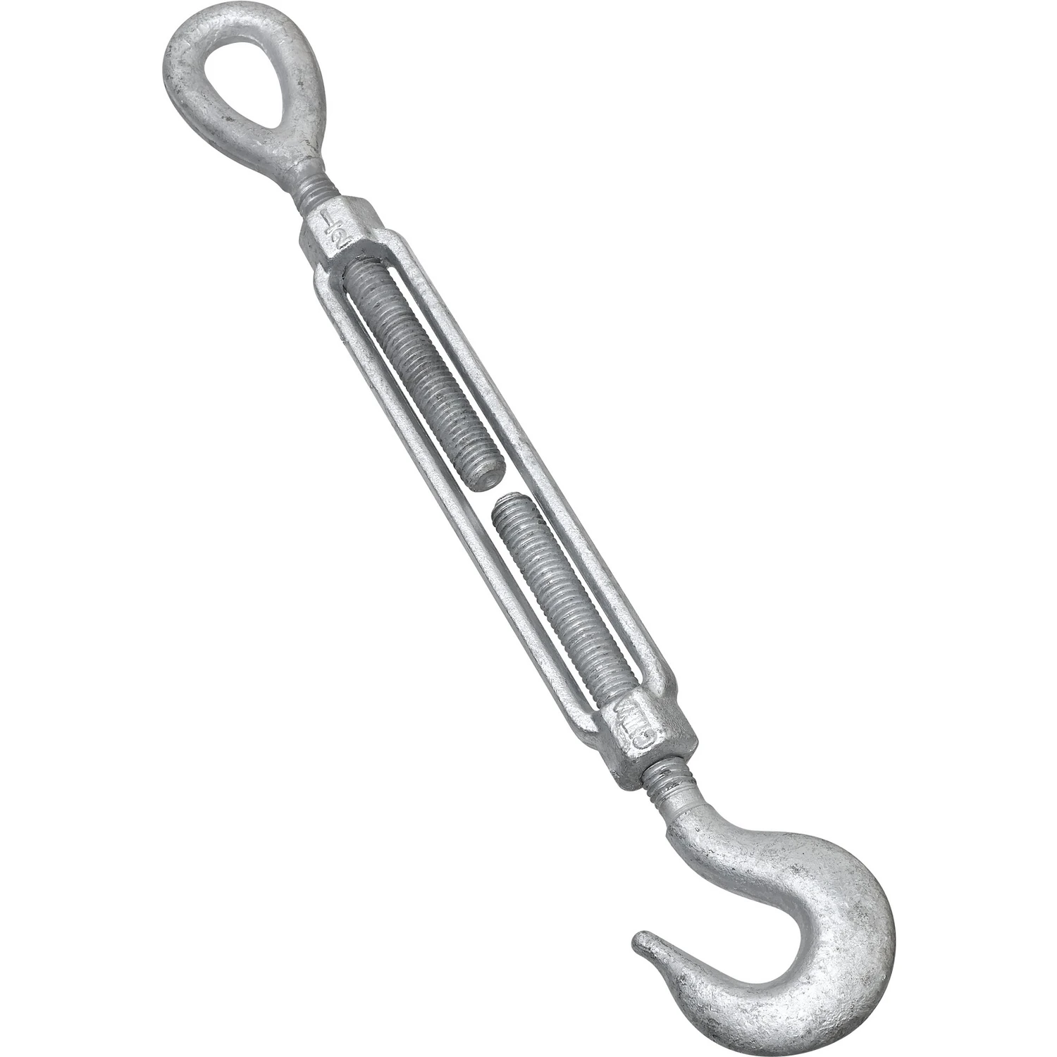 Hook & Eye Turnbuckle, Galvanized, 1/2 x 6 In.