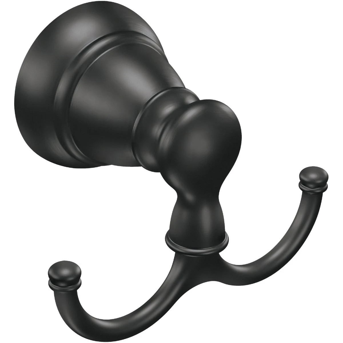 Moen Banbury Y2603BL Robe Hook, 2-Hook, Zinc, Matte, Wall Mounting