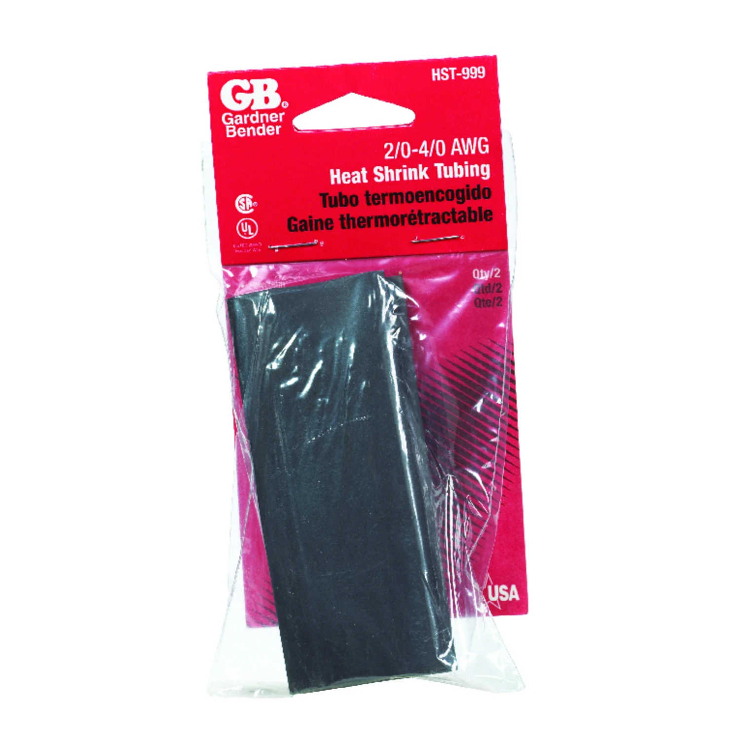 Thin-wall Polyolefin 1 In. X 4 In. Heat Shrink Tubing (2 Pk) - Black