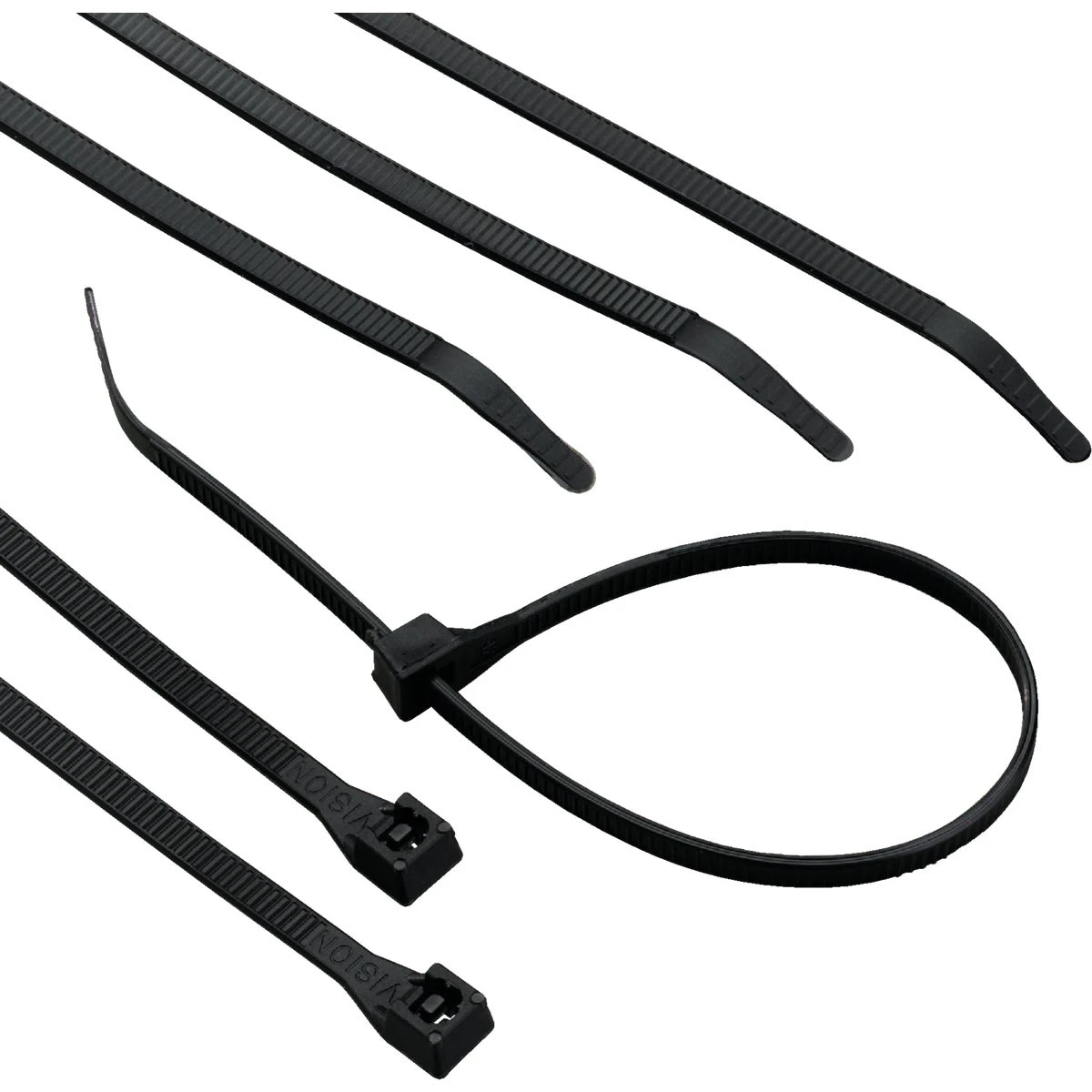 Cable Ties, Black Nylon, 11 In., 8-Pk.
