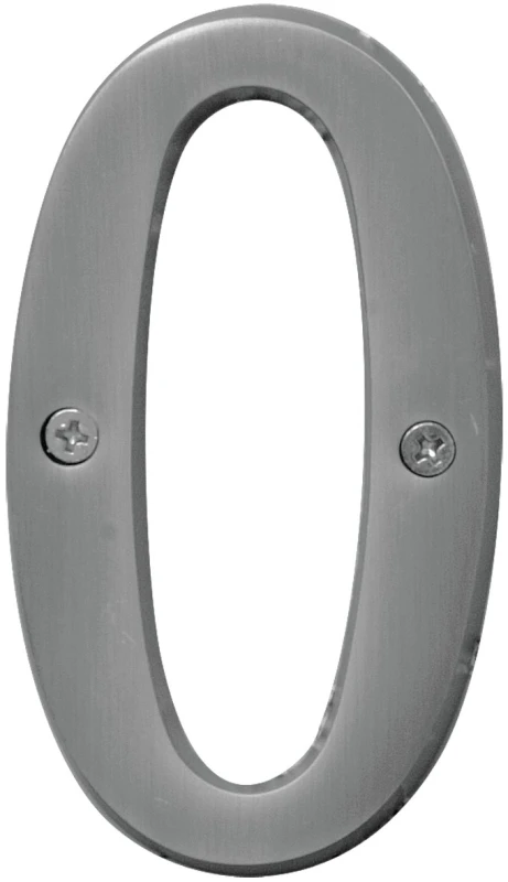 4 In. Satin Nickel House Number Zero Br-43sn/0