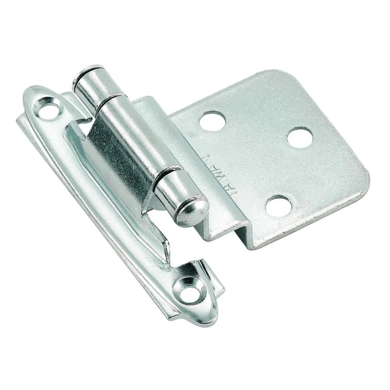 Cabinet Hinge, Self-Closing, Polished Chrome, 3/8 In. Inset, 2-Pk.
