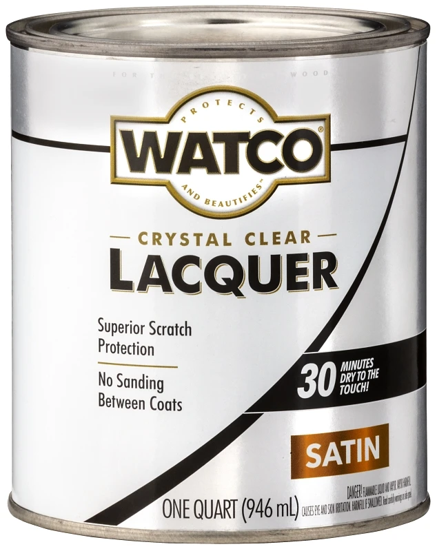 Lacquer Wood Finish, Clear Satin, 1-Qt.