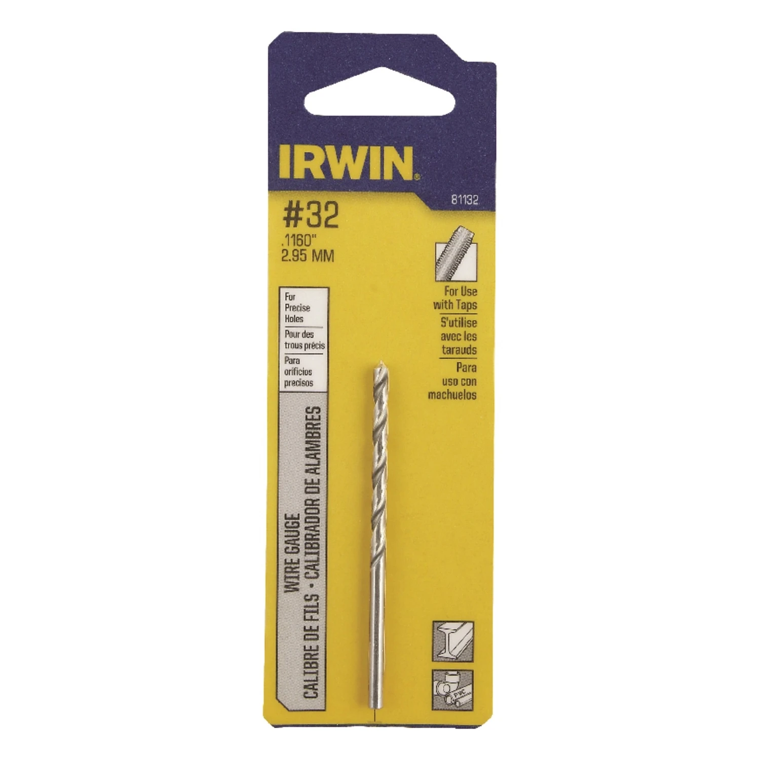 #32 X 2-3/4 In. L High Speed Steel Wire Gauge Drill Bit 1 Pk