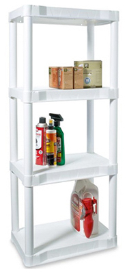 4-shelf Utility Solid Shelving Unit, White, 12 X 19 X 47-inch, Model 953400