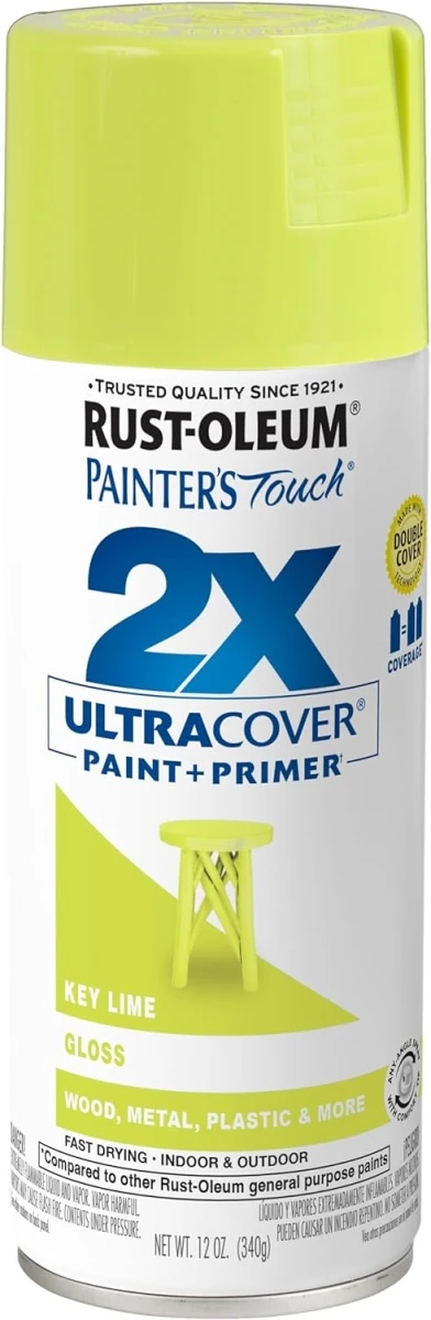 Painter's Touch 2X Spray Paint, Gloss Key Lime, 12-oz. Painter's Touch 2X Spray Paint, Gloss Key Lime, 12-oz.
