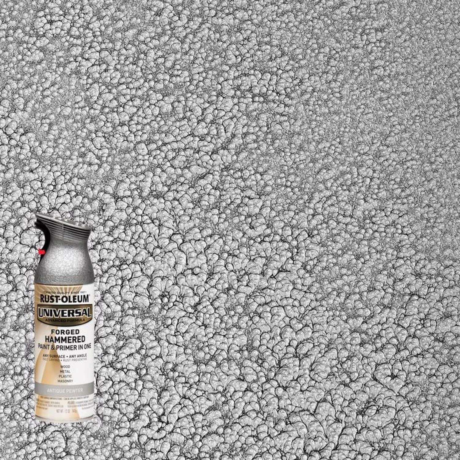 Universal Paint & Primer Metallic Spray Paint, Hammered Antique Pewter, 12-oz.