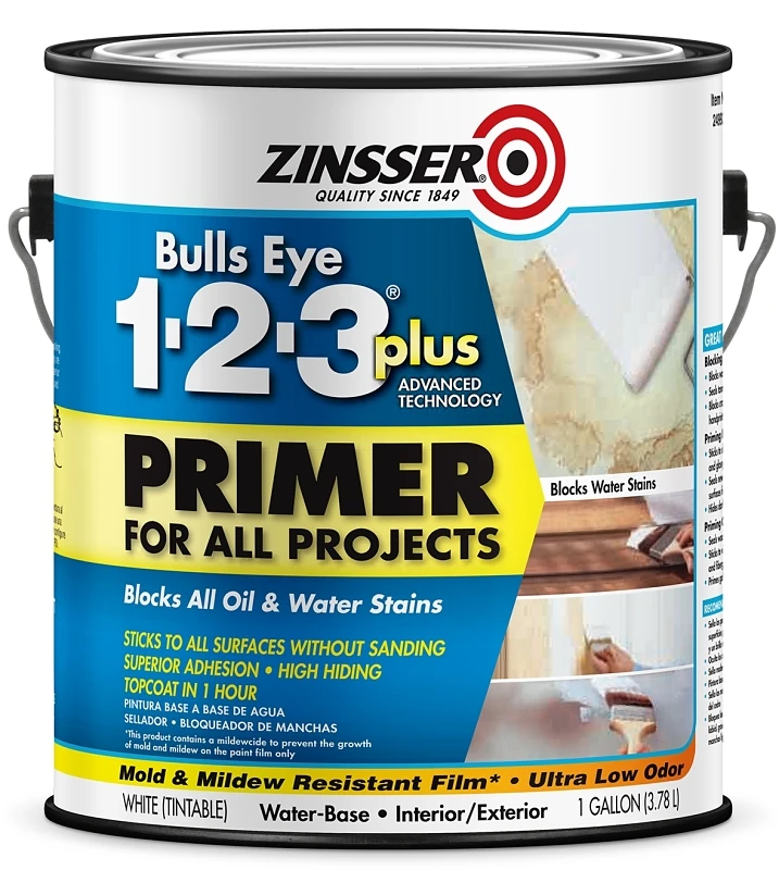 Zinsser 249937 Bulls Eye 1-2-3 Plus Primer, White, 1 Gal.