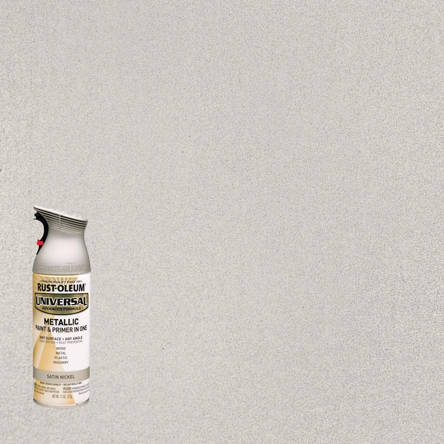 Universal Paint & Primer Metallic Spray Paint, Satin Nickel Metallic, 12-oz.
