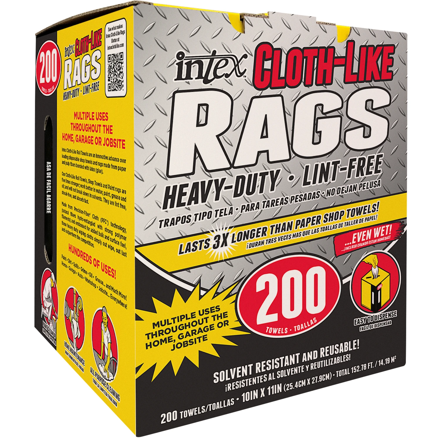 256188 10 x 11 in. Cloth-Like Rags, 200 Count