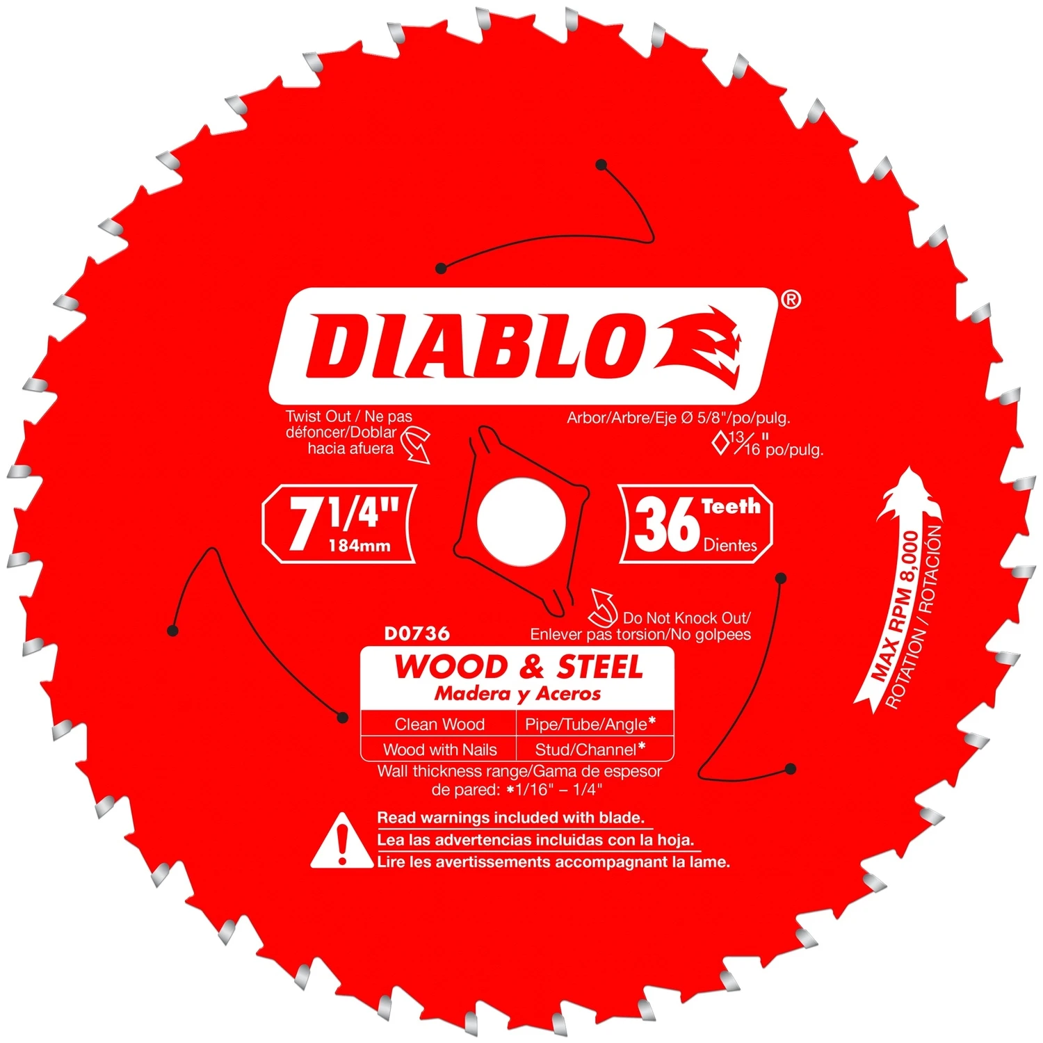 Circular Saw Blade, Wood & Metal, 36-Tooth x 7-1/4-In.