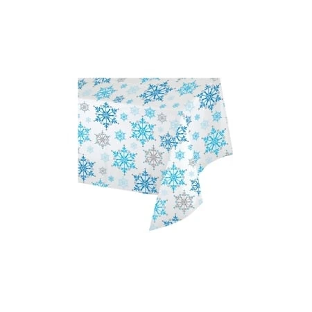Snowflake Swirls All Over Print Plastic Tablecover - 54 X 102 Inches - Case Of 12