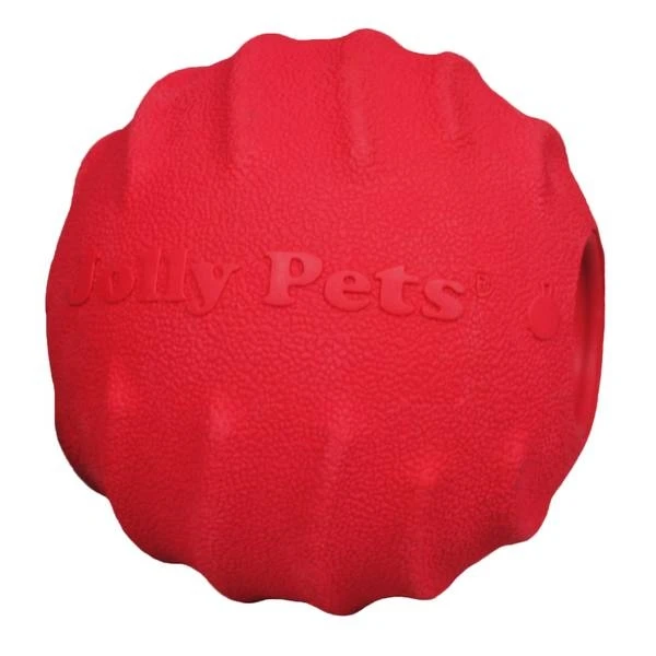 4 Inch Jolly Tuff Tosser Dog Toy - Durable Red Rubber