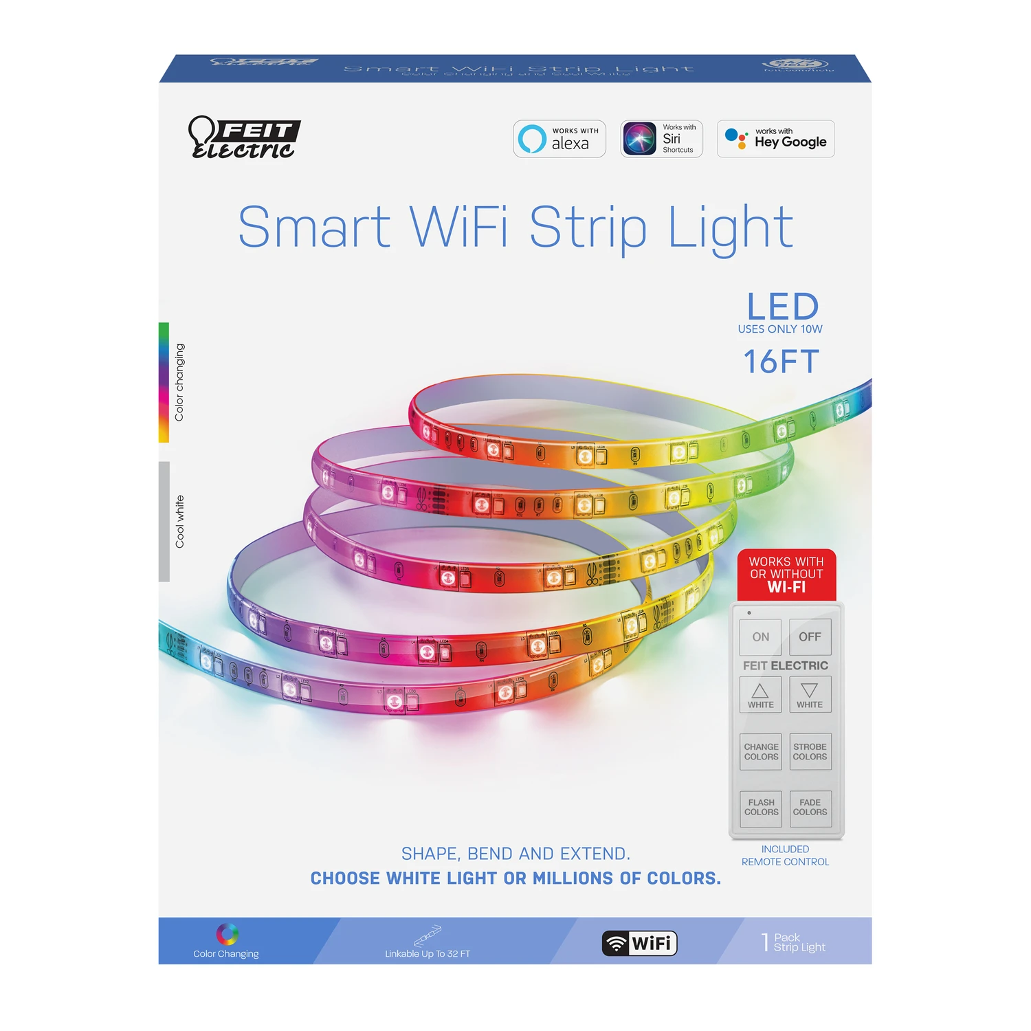 16 Ft. L Color Changing Plug-in Led Smart Light Strip 10w With Remote