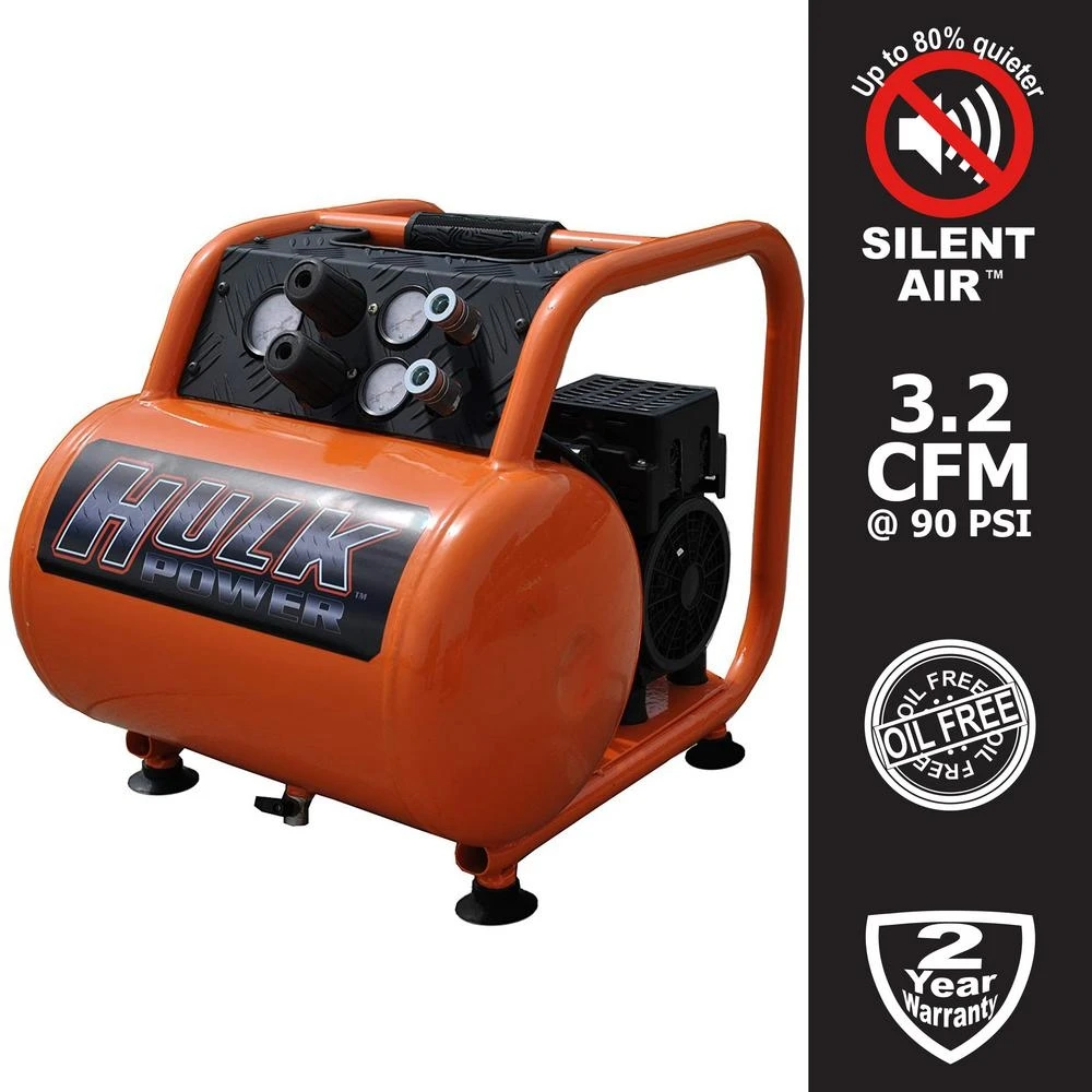 5 Gallon 1.5 Hp Portable Electric-powered Silent Air Compressor Model Hp15p005ss