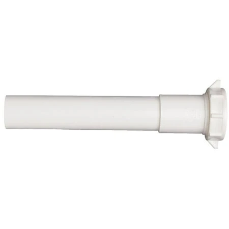 1-1/4 In. X 6 In. White Plastic Slip-joint Extension Tube With Nut And Washer