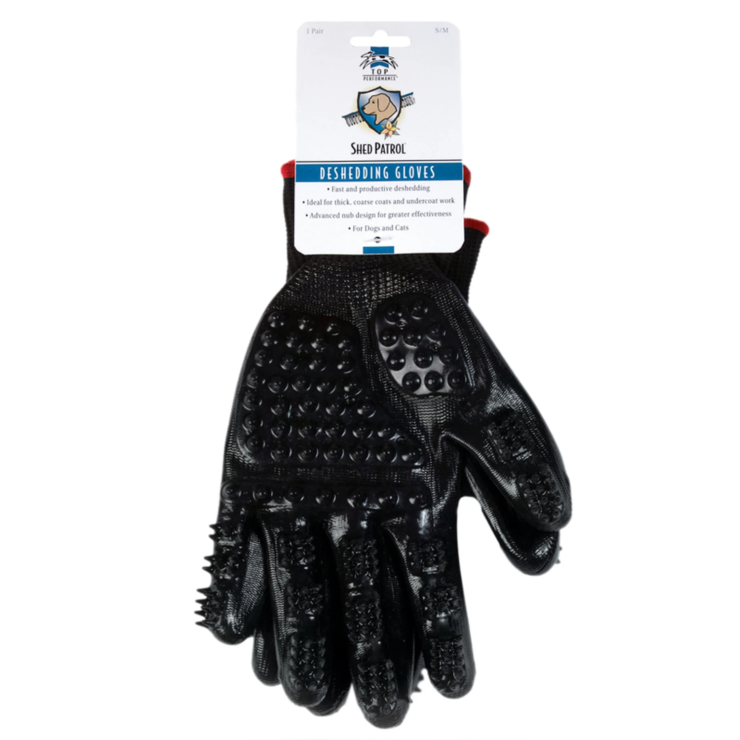 8013408 Shed Patrol for Cat & Dog Black Grooming Mitt - Small & Medium
