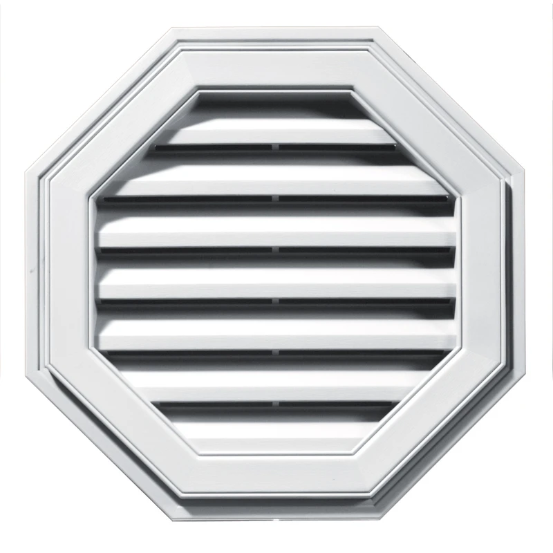 22 In. White Octagon Gable Vent Louver With 54 Sq. Inch Vent Area