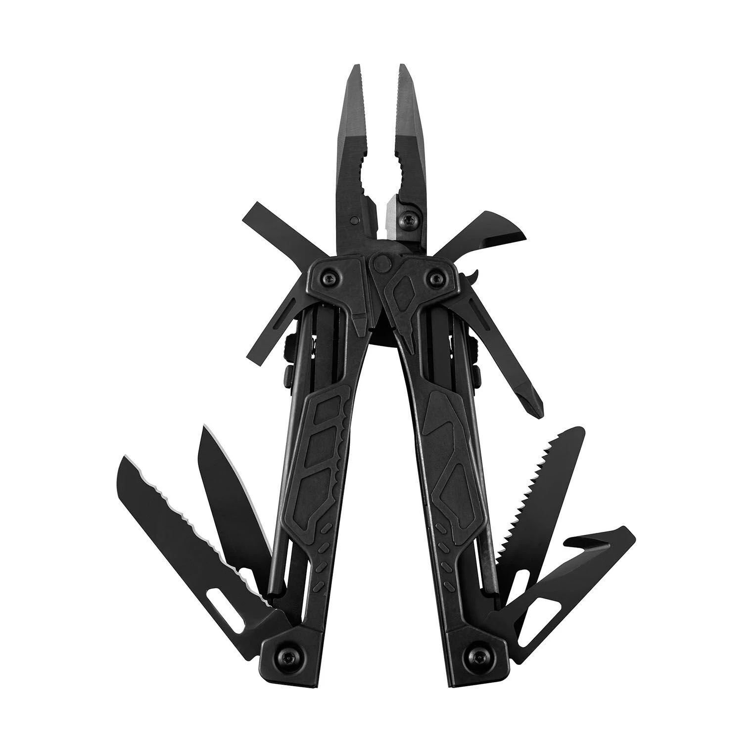 Oht Multi-tool Black With Molle Brown Sheath - 16 Tools Included