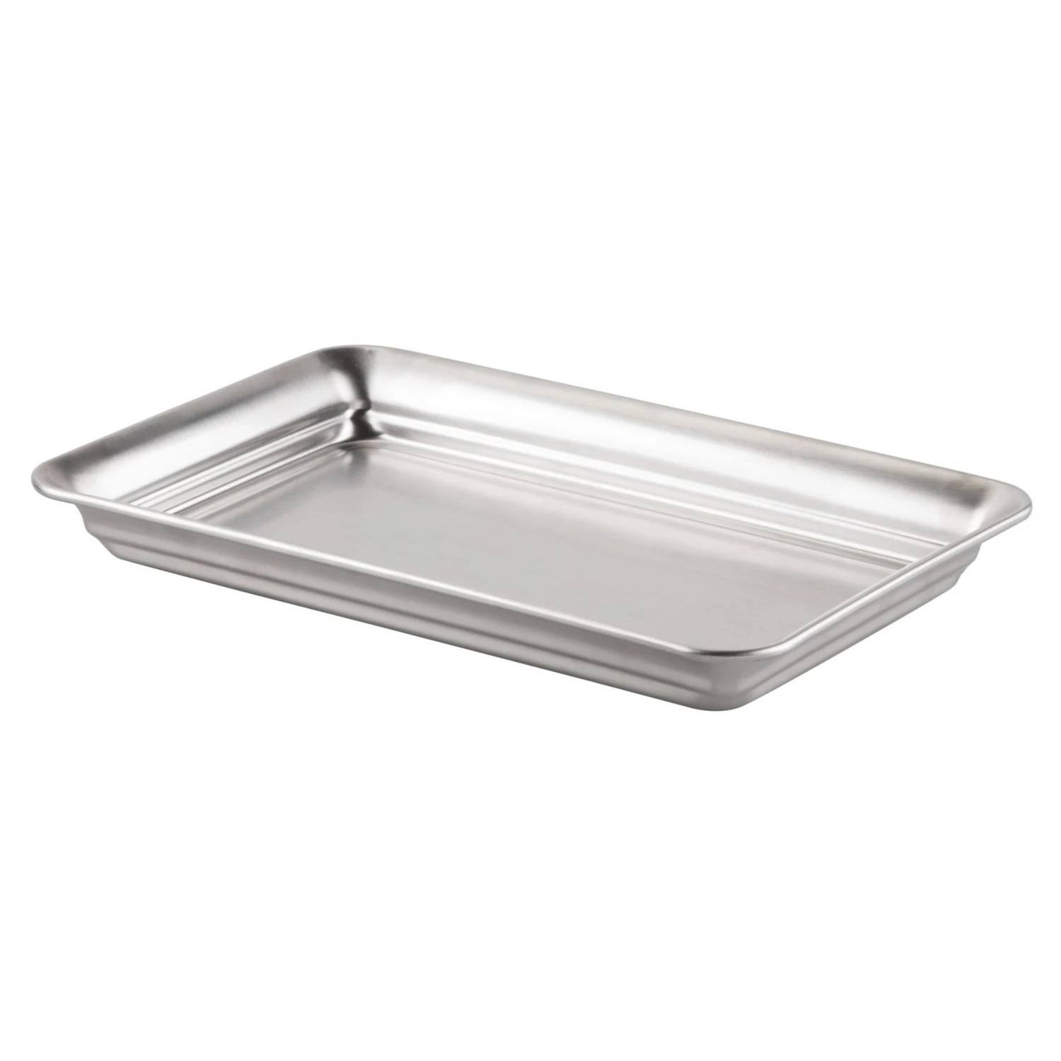 Silver Stainless Steel Bathroom Tray 9.7" X 6.4" X 1.1"
