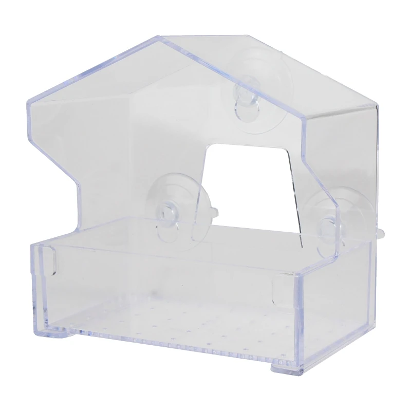 0.5 Lb Clear Plastic Window Bird Feeder With 1 Feeding Port