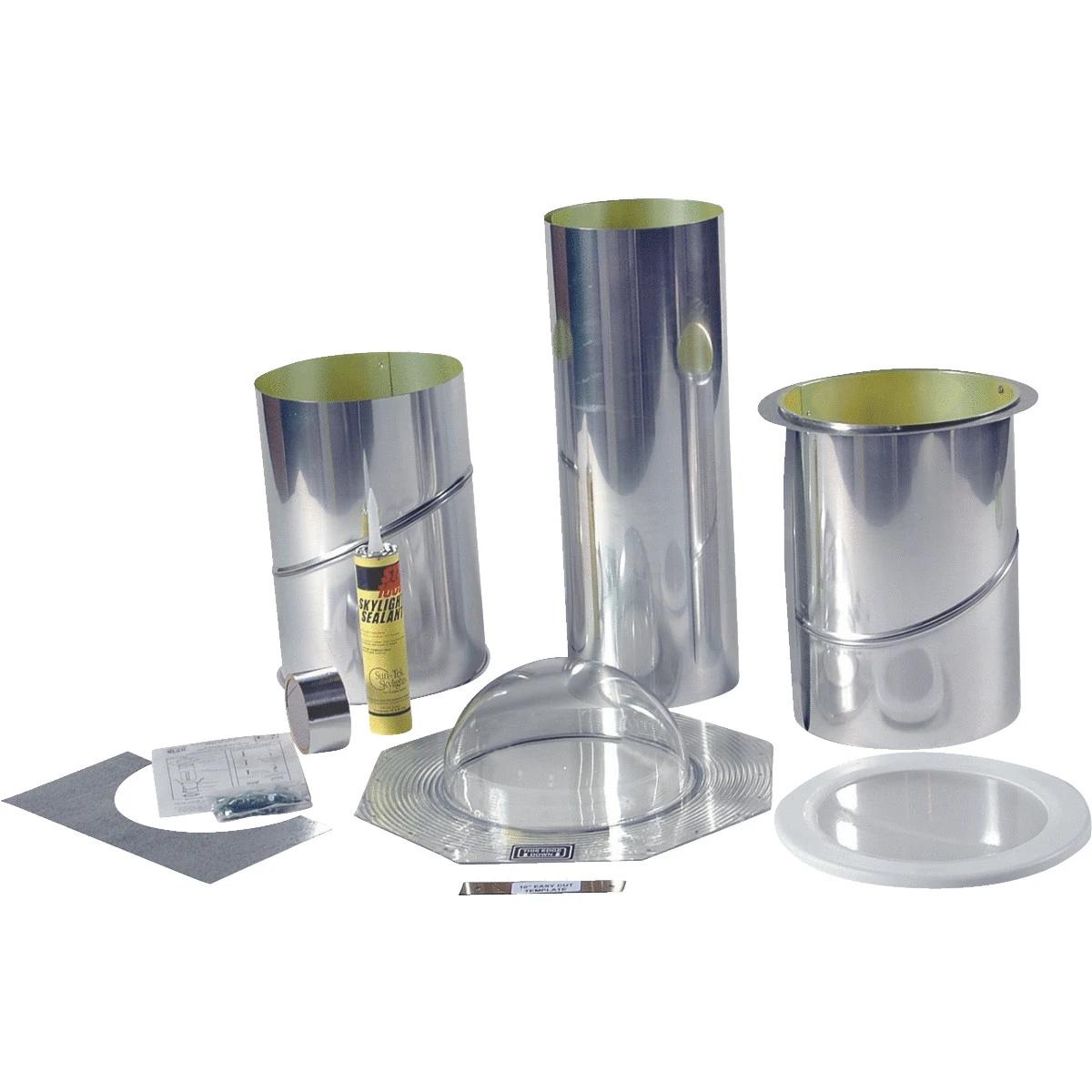 10 Inch Wide X 50 Inch Long Aluminum Rigid Tubular Skylight Kit For Asphalt Roofs