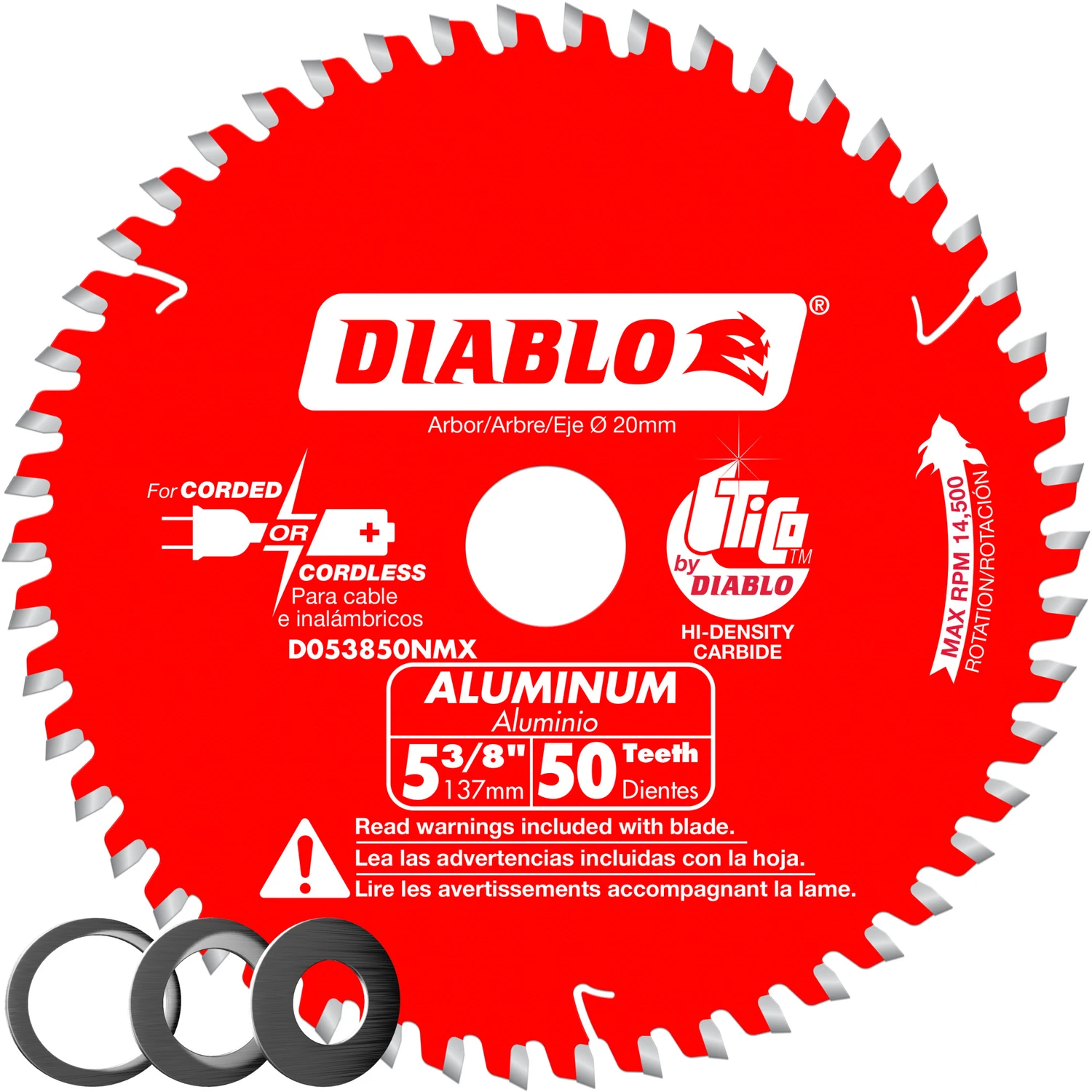 5-3/8 In. D X 20 Mm Tico Hi-density Carbide Circular Saw Blade 50 Teeth 1 Pk