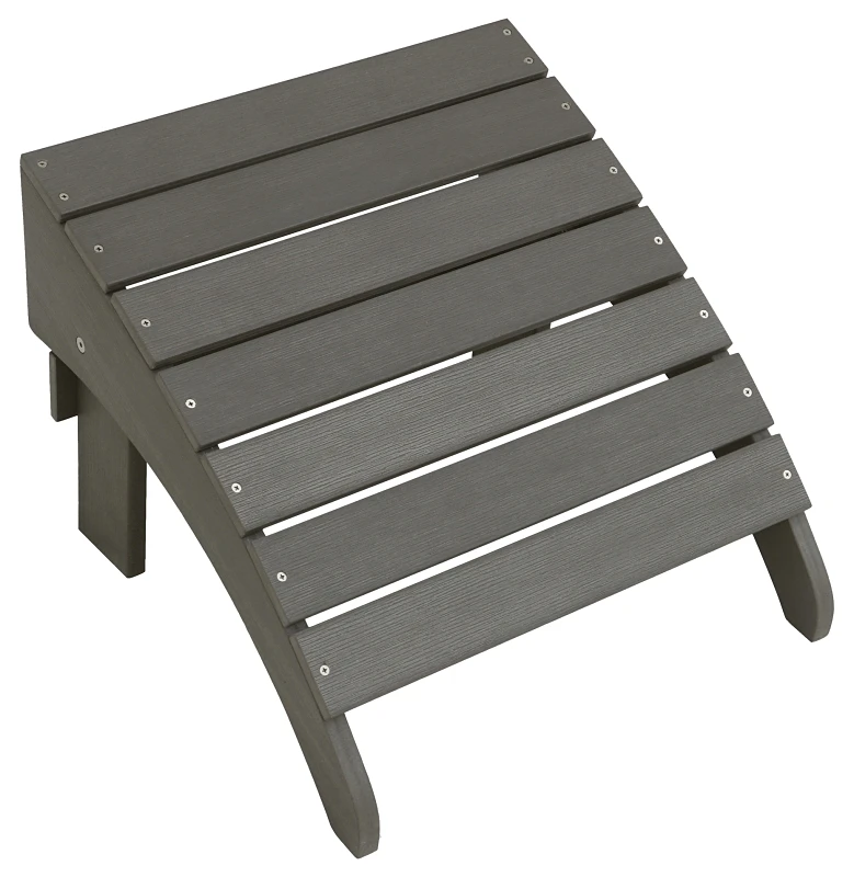 Resin Wood Adirondack Ottoman, 13.4 In Length, 18.1 In Width, Grey