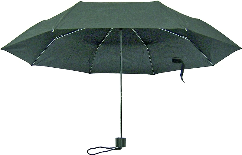 19.5 Inch Black Mini Rain Umbrella With Plastic Handle And Nylon Cover