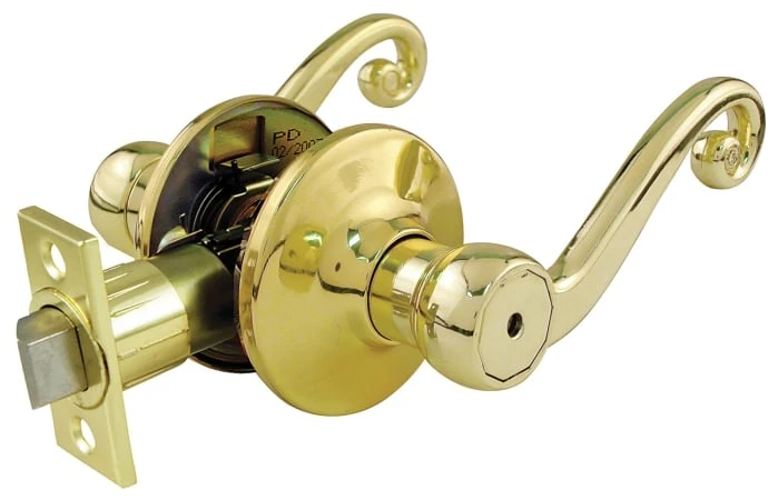 44575 Polished Brass Bedroom & Bathroom Privacy Lockset