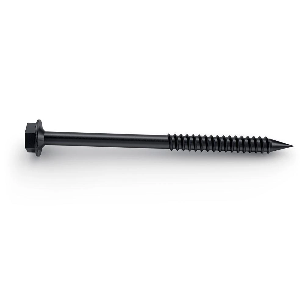 OWT Timber Screws 1/4-in x 3-3/4-in Black Galvanized/Coated Hex-Head Interior/Exterior Structural Wood Screws (25-Count)