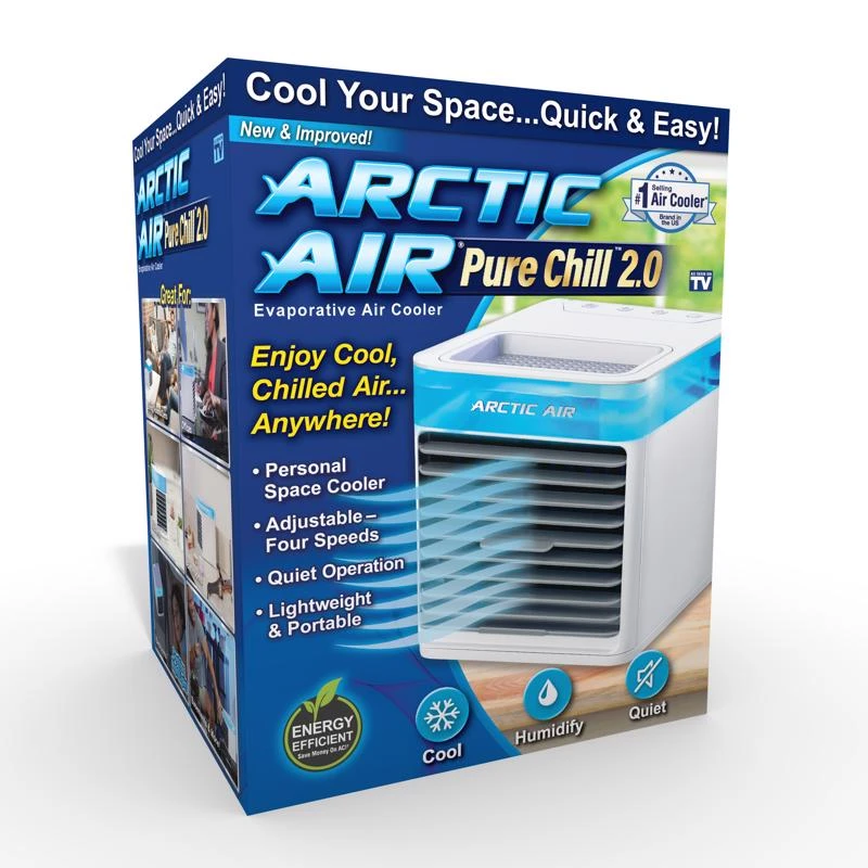Arctic Air Pure Chill Evaporative Cooler - Compact, Portable, White, Model Aauv-mc4