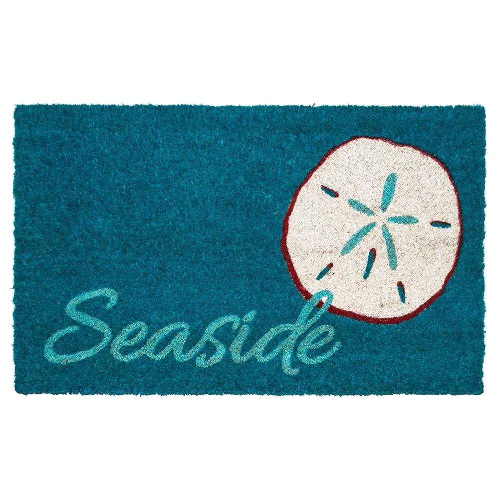 Entryways Non-Slip Coir Door Mat, 28" L x 17" H, Seaside Sandollar