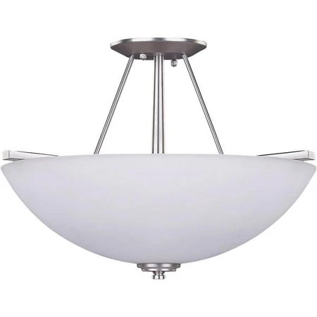 New Yorker 3-light Semi-flush Ceiling Light Fixture Brushed Nickel Isf256a03bn