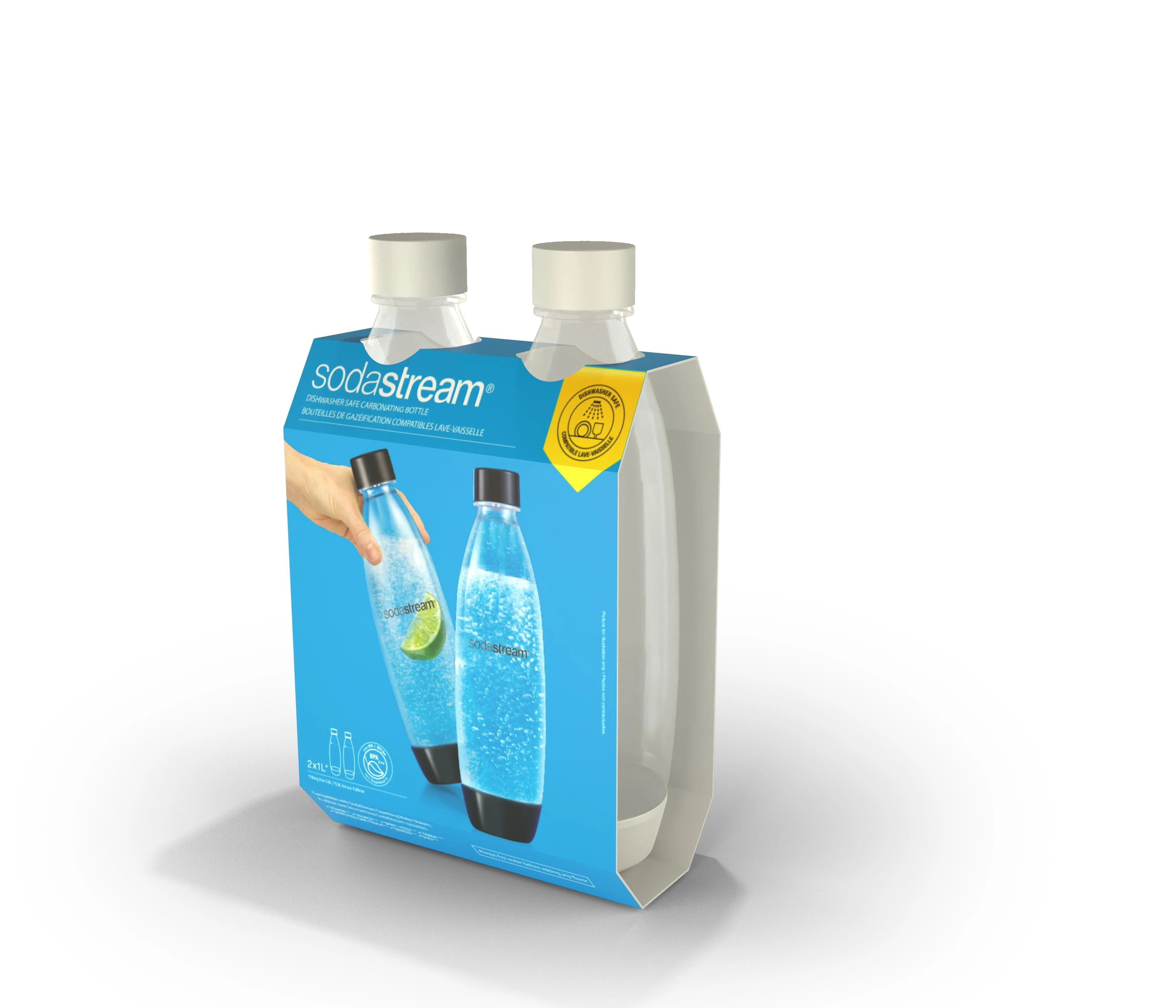 1 L Carbonator Bottle, Twin Pack, Dishwasher Safe, Bpa-free, Model 1741261010