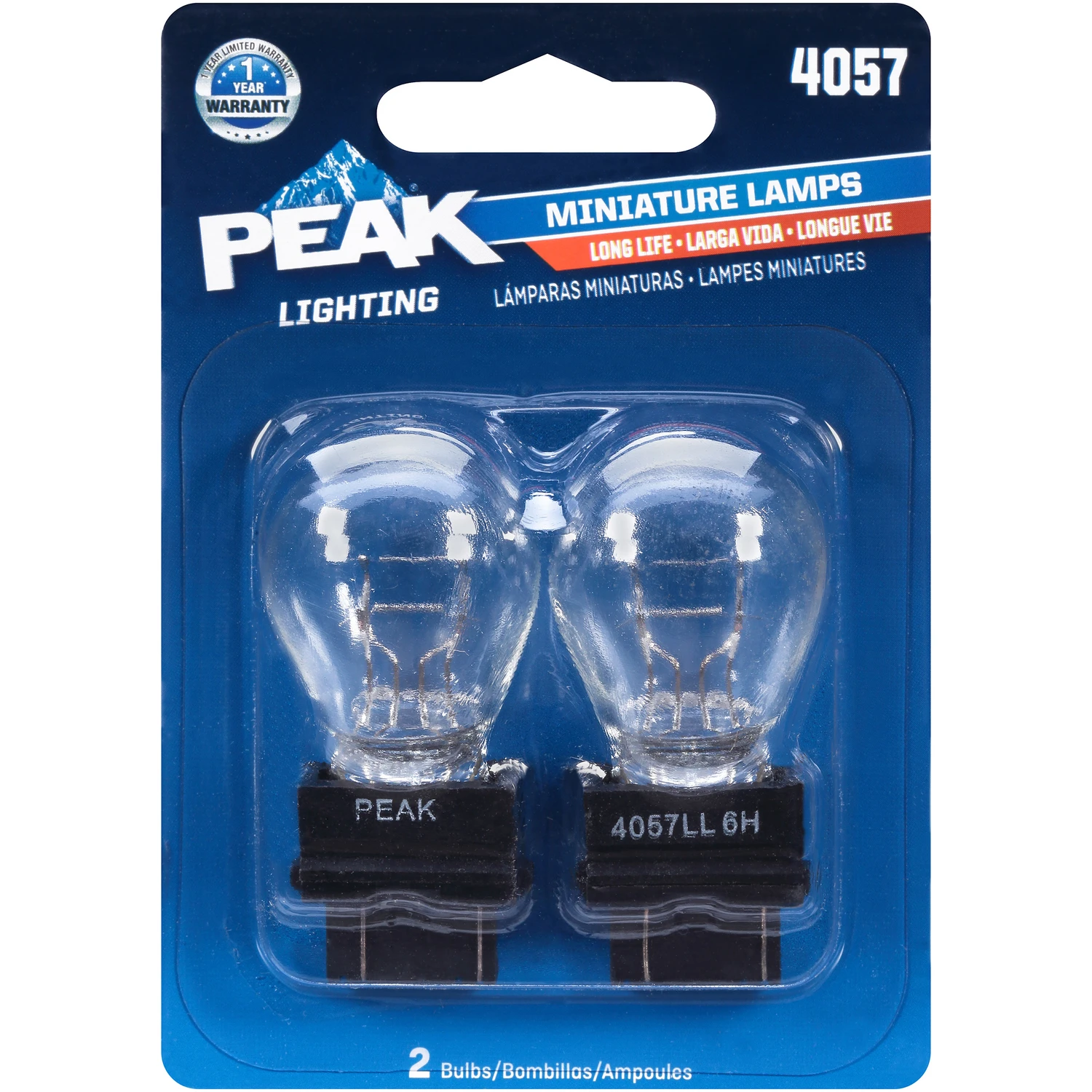 4057ll-bpp Halogen Miniature Automotive Bulb, 2 Pack For Parking/stop/tail/turn