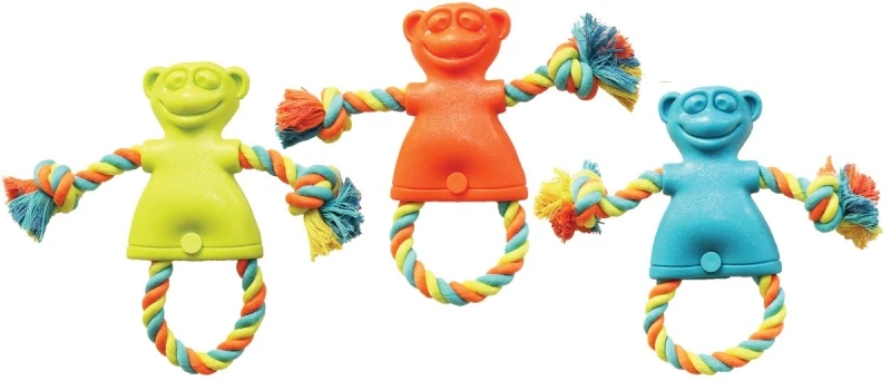 Wb15502 Large Monkey Dog Toy - Thermoplastic Rubber With Rope