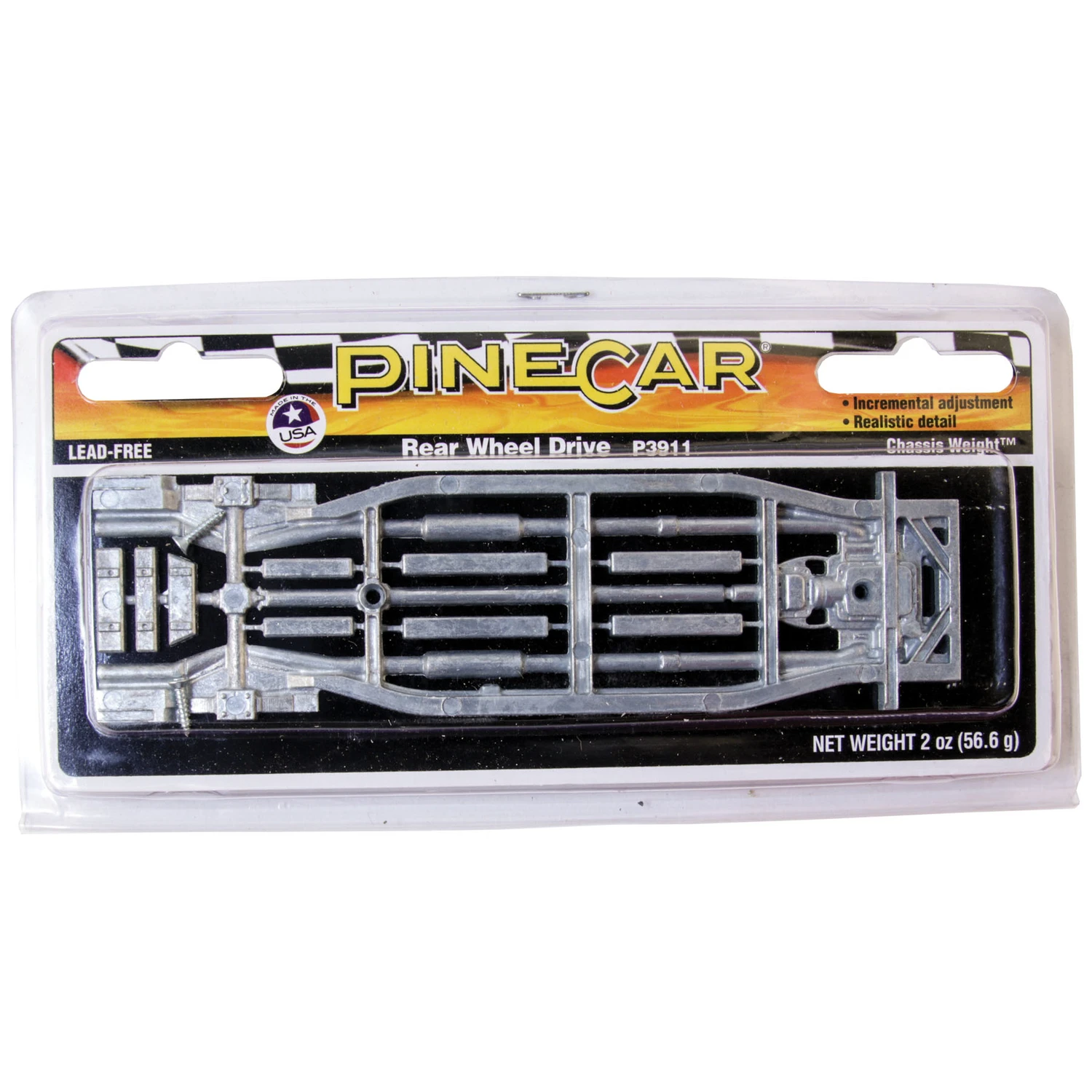 P3911 Rear Wheel Drive Chassis Weight Alloy Silver - 2.5 Oz
