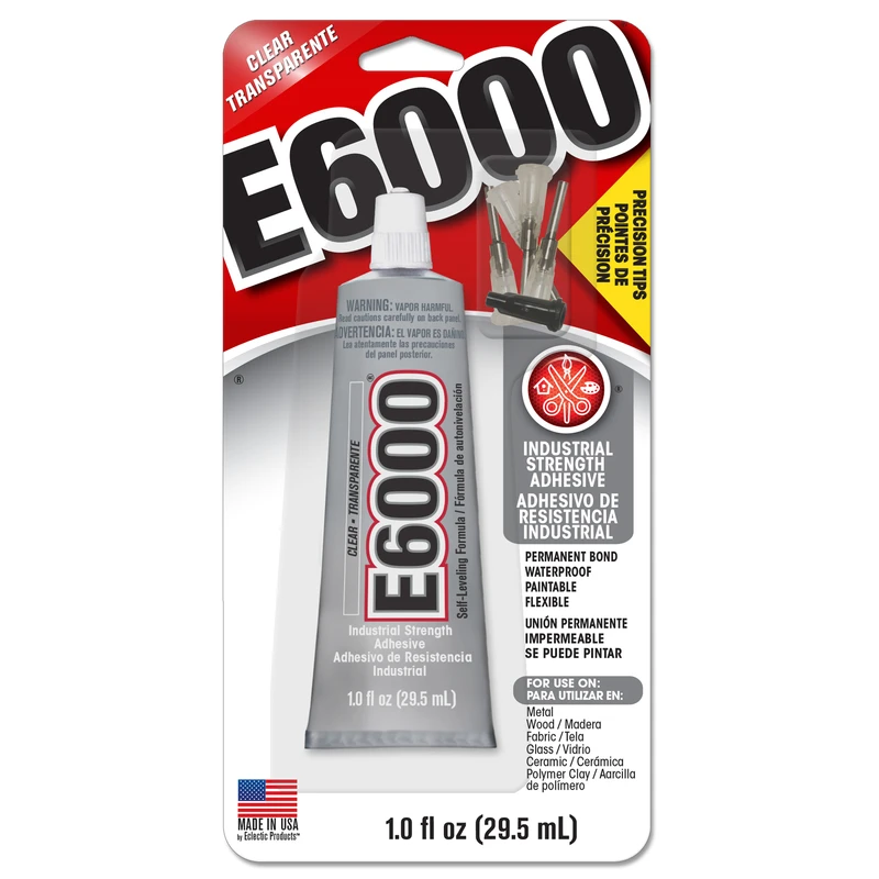 E6000 Industrial Strength Jewelry And Bead Adhesive 1 Oz. With Precision Applicator Tips