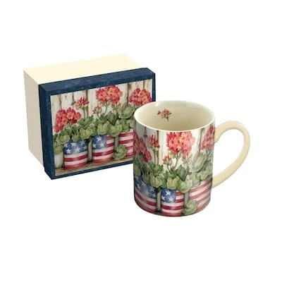 Lang Patriotic Flowers 14 Oz Mug By Susan Winget - Multicolored Ceramic Design