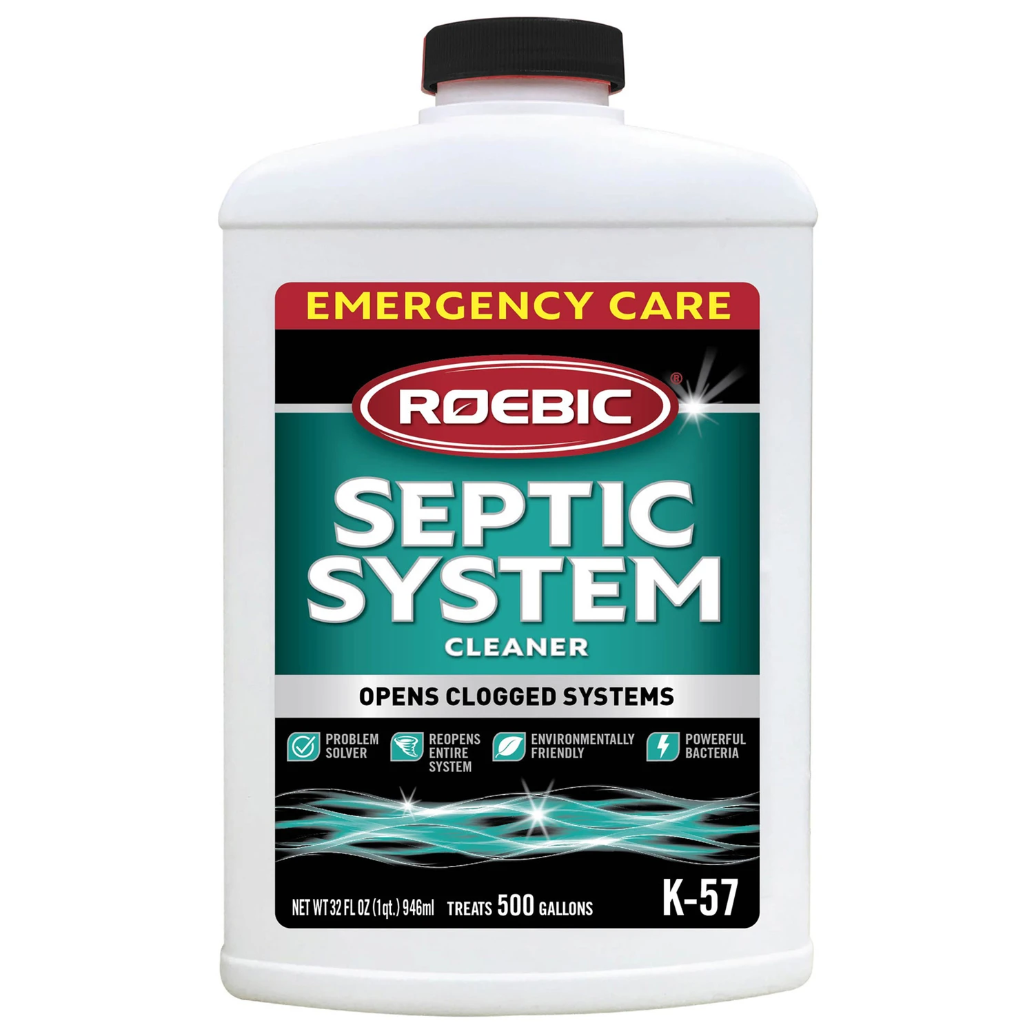Roebic K-57 Septic Tank & Cesspool Bacterial Cleaner, 1 Qt.