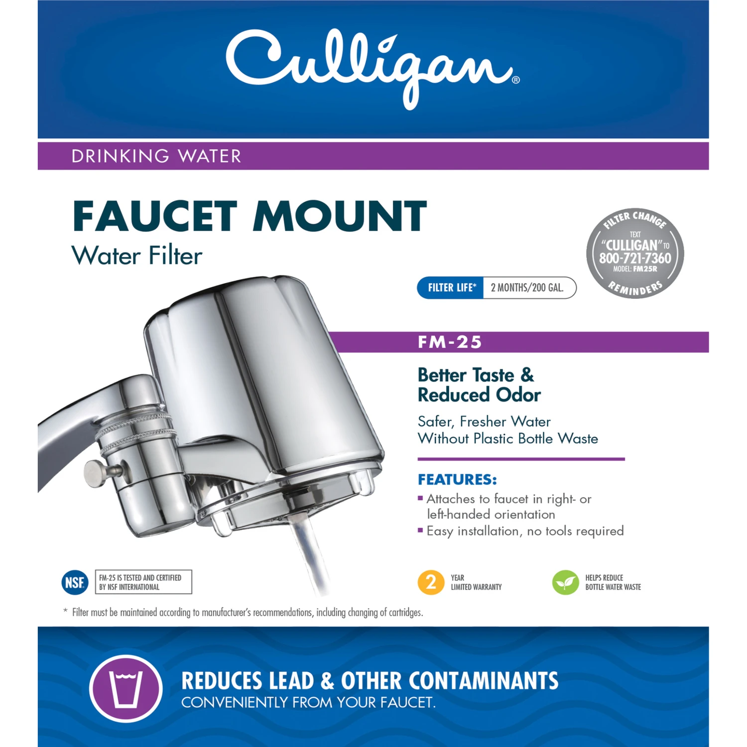 Faucet-Mount Drinking Water Filter, Chrome