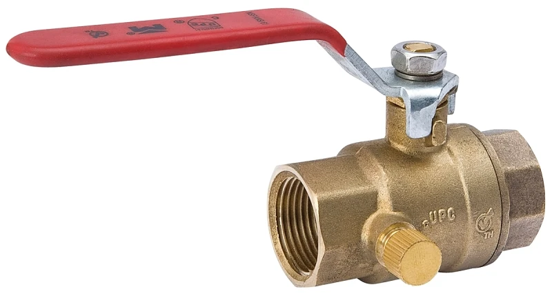 Stop & Waste Ball Valve, Lead Free, Forged Brass, 3/4 In. Threaded