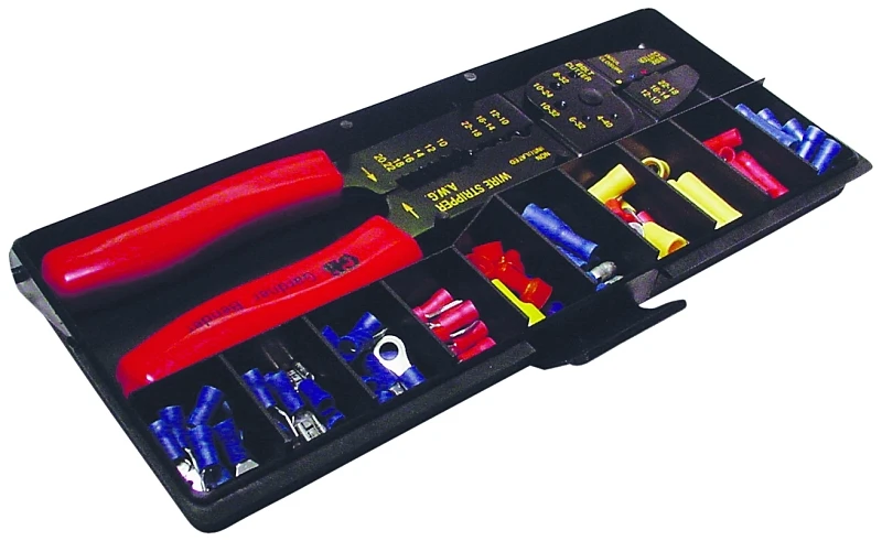 Terminal & Crimping Tool Kit, Insulated, 100-Pc.