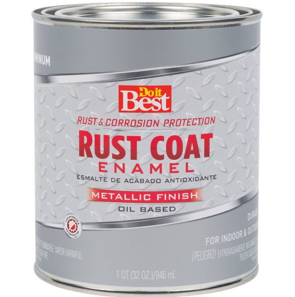 Premium Anti-rust Oil-base Enamel, Aluminum Gloss, 1 Quart - Xo10-qt