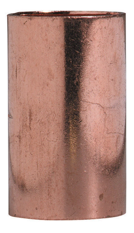 Copper Pipe Sweat Coupling With Stop, 1/2 In. CxC, 10-Pk.